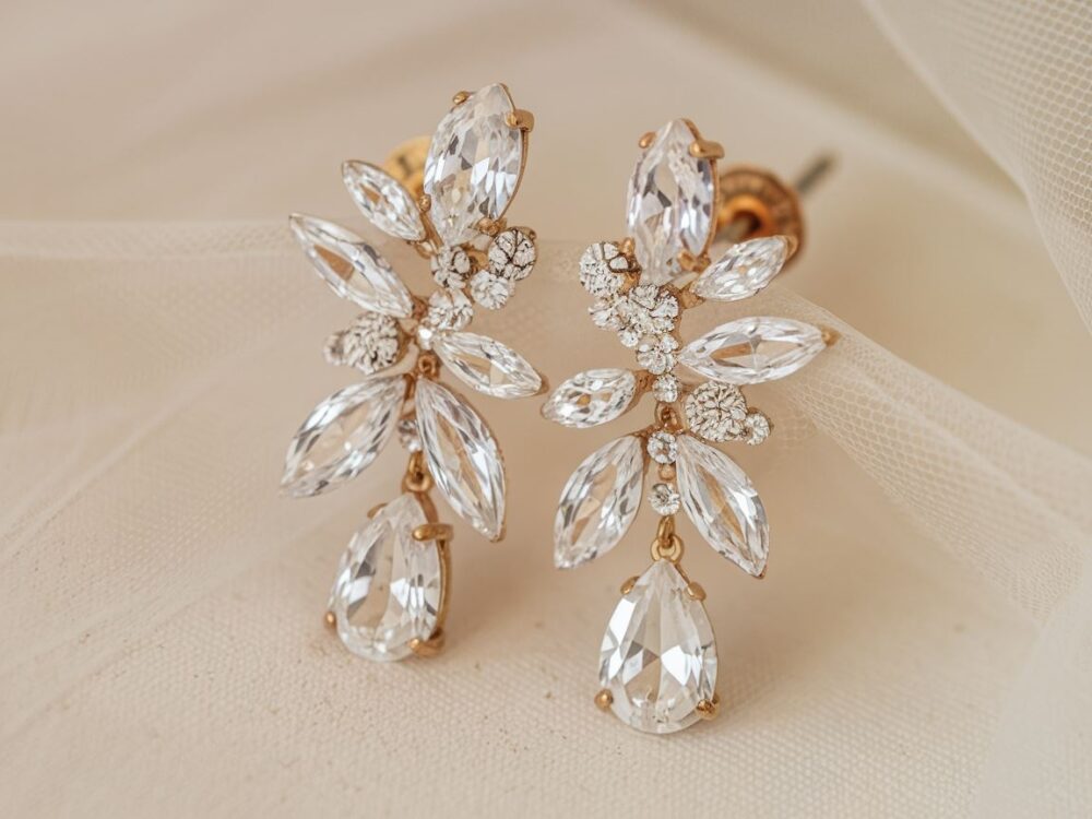 wiszące kolczyki ślubne