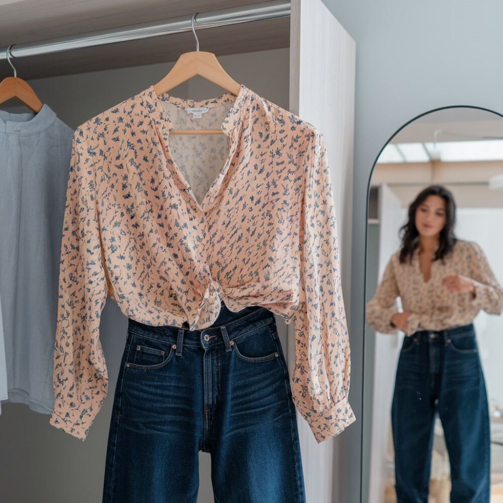 włożona bluzka do spodni