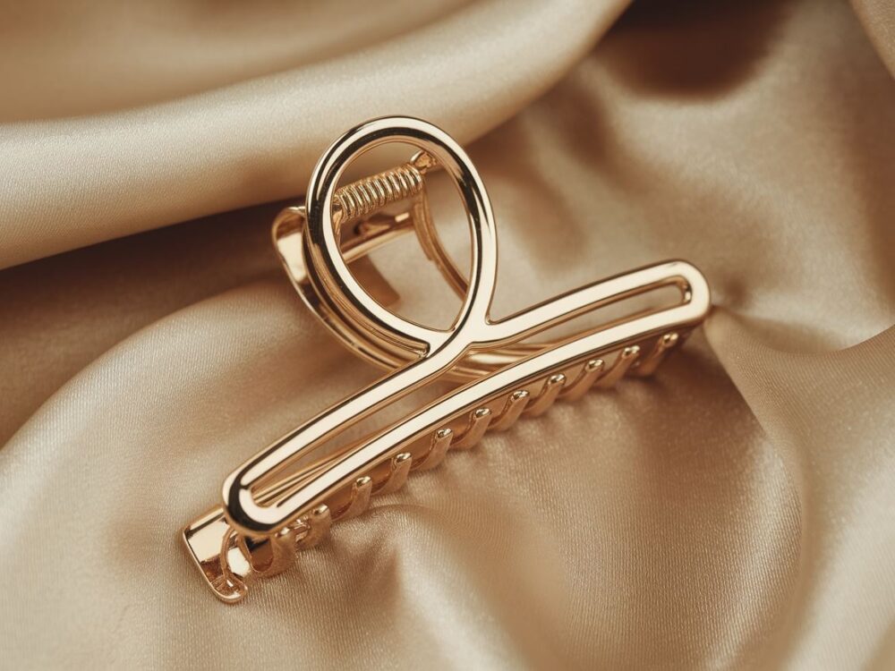 złota spinka do włosów