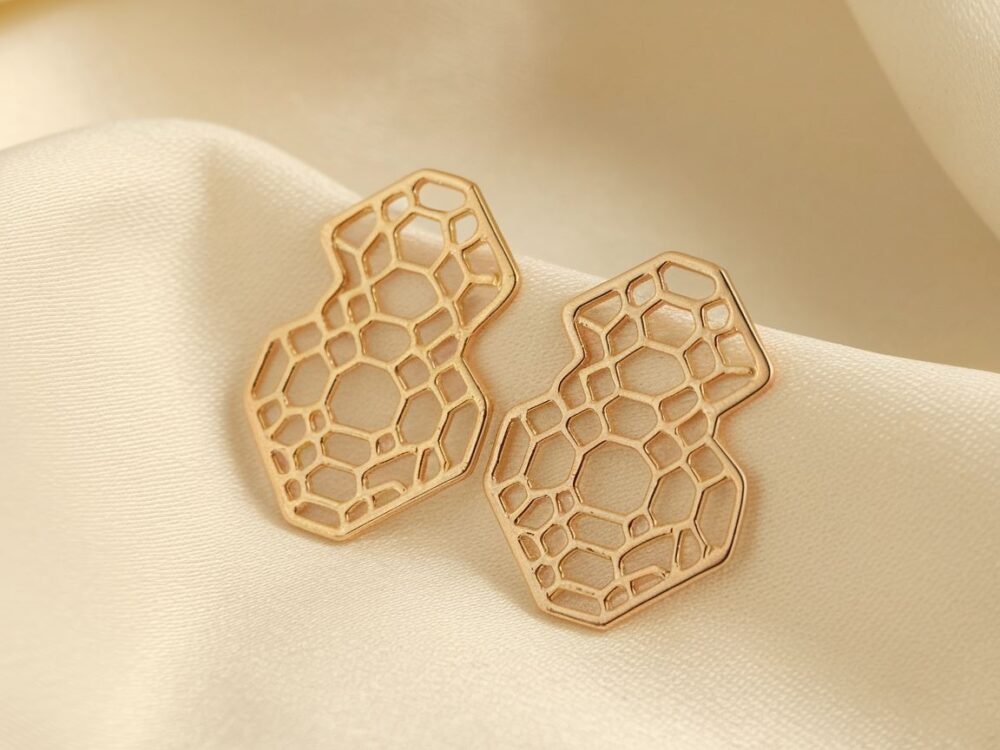 złote kolczyki geometryczne