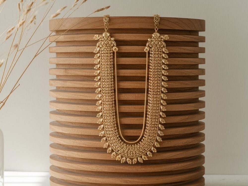 złoty długi naszyjnik